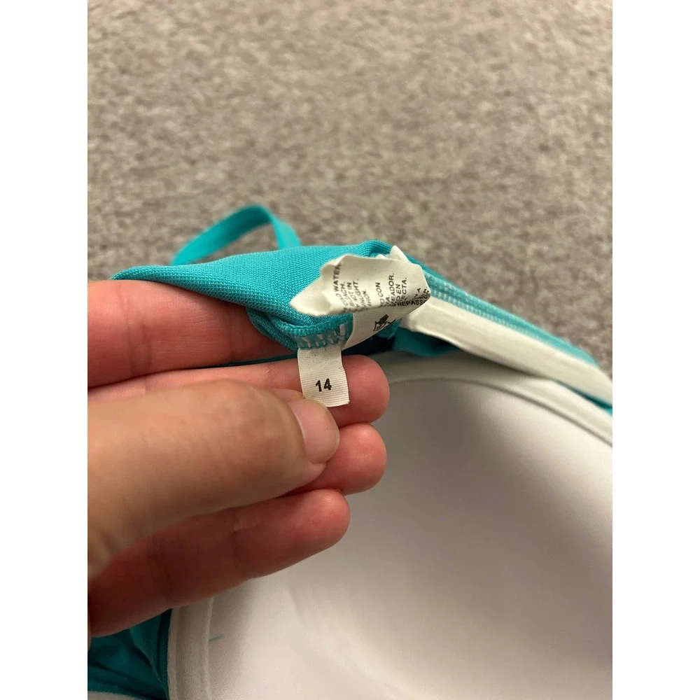 Bleu Rod Beattie One Piece Swimsuit Womens 14 Turquoise Excellent Ruched Front